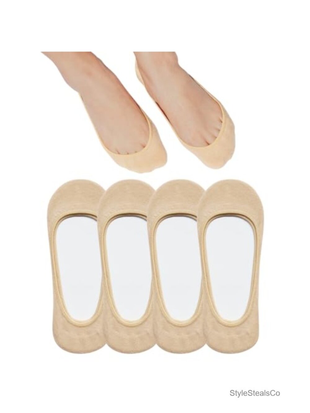 SIXDAYSOX No Show Socks Women Non-Slip Invisible Low Cut Liner Socks